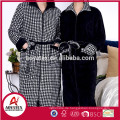 popular knee length long style home unisex plush microfiber bathrobe with zipper